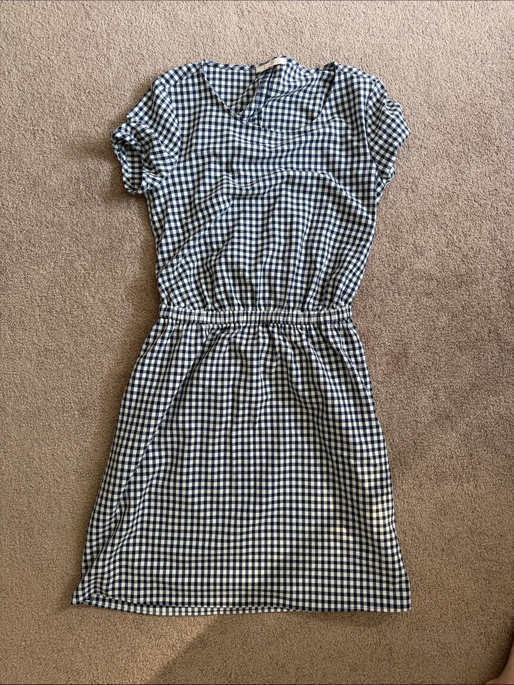 Spirit Navy and White Gingham Mini Dress